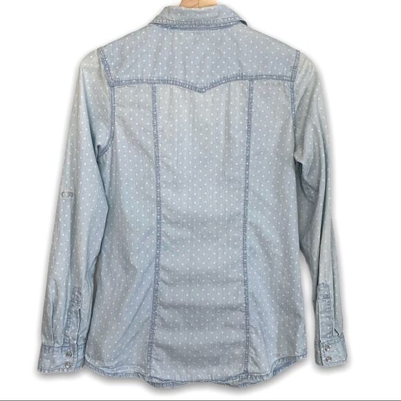 Forever 21 Polka Dot Chambray Top - Picture 5 of 8